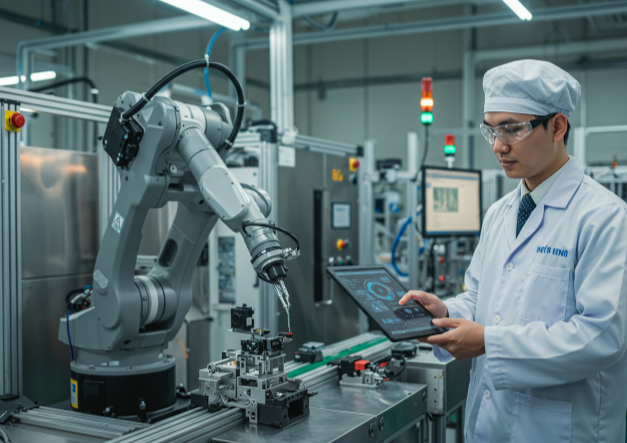 Ứng dụng công nghệ cơ điện tử trong sản xuất giúp tăng năng suất và độ chính xác vượt trội tại các nhà máy hiện đại, nâng cao chất lượng sản phẩm.