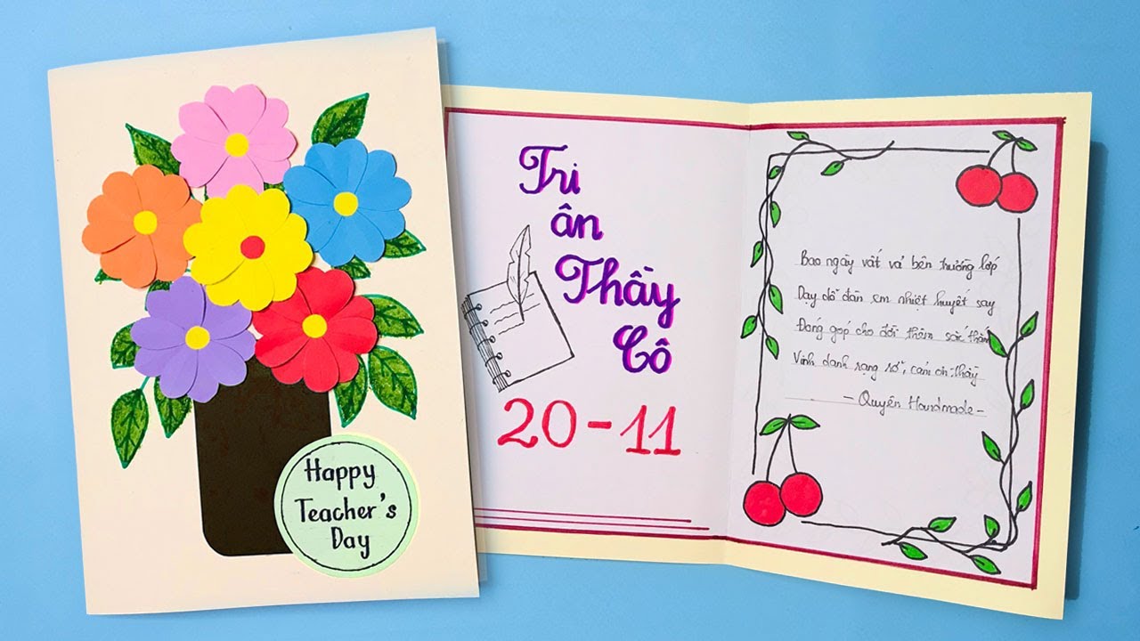 cách làm thiệp 20/11 tặng thầy cô